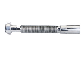 Tubo extensible cromado con tuerca y roseta